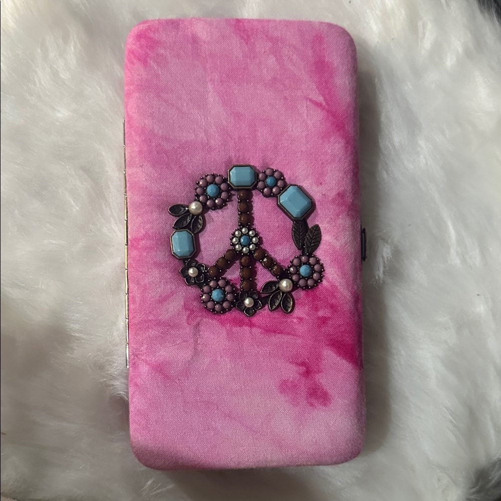 Pink Peace Sign Clutch